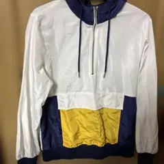 ナイロン プルオーバージャケット ホワイト/ネイビー/イエロー