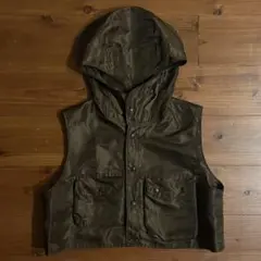 Hooded Short Vest - Flight Satin(Brown)