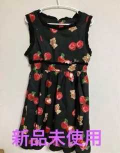 【新品未使用】　メルティーン　ワンピース　ジャンスカ　ナルミヤ　くま柄　りんご柄