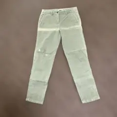 ZARA ライトグリーン カジュアルパンツ　ダメージデザイン