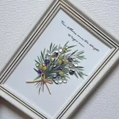ガラスアート Olive オリーブ　flower シーグラスアート