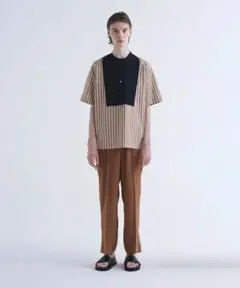 CULLNI クルニ　コンビネーションストライププルオーバー　ストライプTシャツ CULLNI クルニ コンビネーションストライププルオーバー