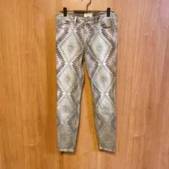 【CURRENT ELLIOTT 】デニムパンツ　 トライバル柄　スキニー S