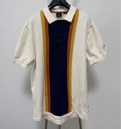 merc londonストライプポロシャツ Mサイズ ホワイトサマーニット