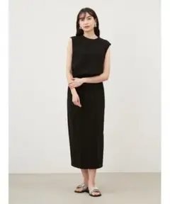 新品！ミラオーウェン　ブラックノースリーブロングワンピース
