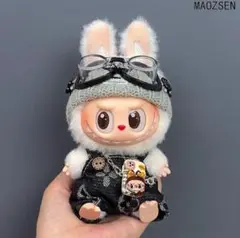 labubu ラブブ ぬいぐるみ着17cm オーバーオール着せ替え服 5点セット