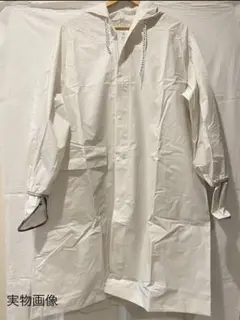 【SALE】レインコート レディース ホワイト L ロング かっぱ 雨具 ウェア