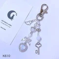 [K610] ビーズキーホルダー ビーズストラップ チャーム 韓国 ハート