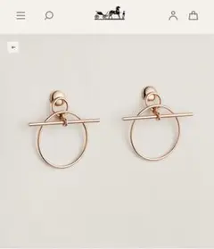 エルメス ピアス ループ PM ローズゴールド ピンクゴールド 新品
