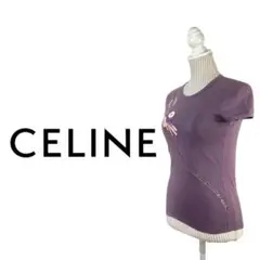 09T010☆ CELINE ハイブランド 半袖Tシャツ トップス パープル系