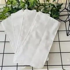 肌に優しい天然素材☆ガーゼハンカチ4枚☆ハーフサイズ☆ふわふわダブルガーゼ