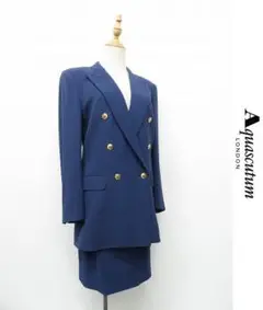 B202/美品 Aquascutum セットアップ ダブルスーツ 金ボタン 9