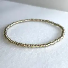ガラスビーズブレスレット　クリアオーロラベージュ
