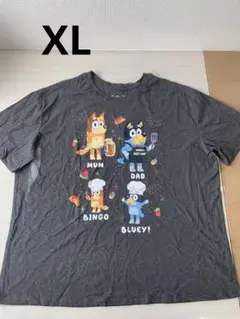 Bluey アニメ　Tシャツ　ブルーイ　パパ　ビンゴ　ママ半袖　総柄　XLサイズ
