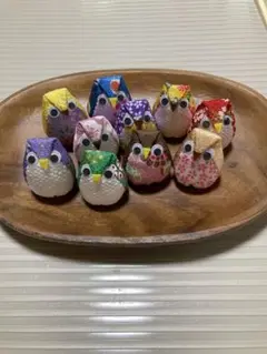ちりめん細工 ふくろう 10個セット A3