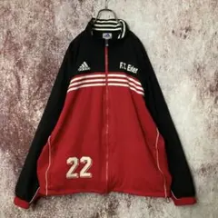 90s アディダス adidas ナイロンジャケット 黒赤 ビッグサイズ 古着