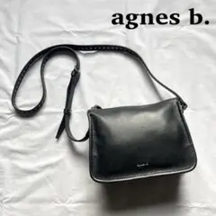 【美品】激レア アニエスベー ショルダーバッグ ブラック レザー ロゴ付き
