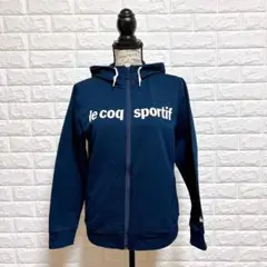 ルコックスポルティフ パーカー M 紺 フード付 ジップアップ メンズ