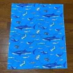 サメ柄 ブルー キルト生地