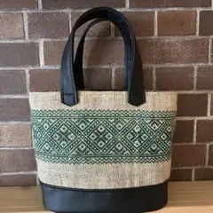 コーヒー豆麻袋　リメイク　ハンドメイド　トートバッグ　YS08