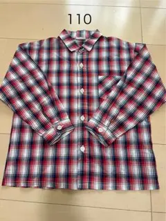 110サイズ チェック柄シャツ2点とデニムパンツセット