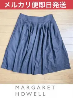MARGARET HOWELL スカート　3 ウール　GRY チェック