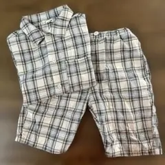 チェック柄 半袖シャツ パンツセット 130cm