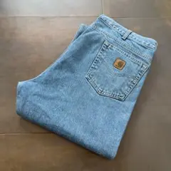 W40L34　Carhartt カーハート　ワイド デニム　ライトブルー　極太