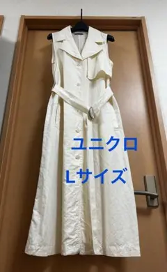 ユニクロ　JW ANDERSON ノースリーブシャツワンピース L アイボリー