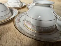 ノリタケ花柄カップ・ソーサーセット 4個