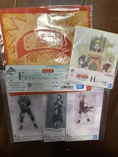 一番くじ　ナルト　波の国編　アクリルコレクション　タオル　色紙
