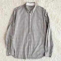 【美品】マーガレットハウエル　長袖シャツ　ボタンダウン　チェック　コットン　L