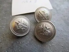 ＊シルバー エンブレム風 ボタン ３個組 1.5㎝＊トラッド系