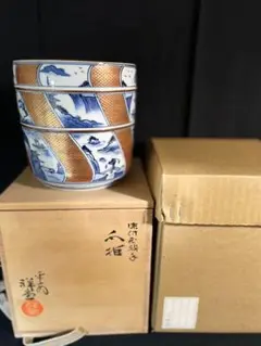 893 哲山堂造 染付金襴手　水指 美濃焼 2025年最新】金襴手水指の人気アイテム - メルカリ