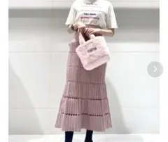 クロシェ風ニットスカート　FUR FUR ファーファ