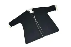 2XL ブラック 半袖 カーディガン 薄手 ポケット付き