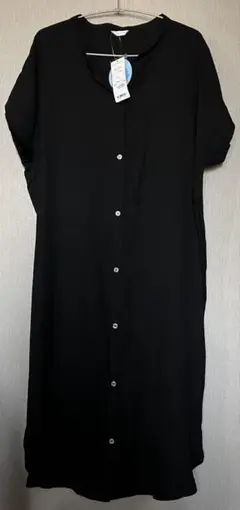 ESSEME ブラック シャツ　ワンピース 半袖　Ｍサイズ