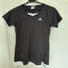 adidas ブラック　Vネック トレーニング　ウェア