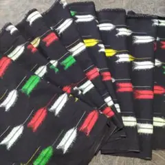 (468) 木綿　久留米絣　解き洗い　ハギレ　160×37