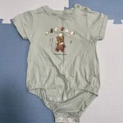 クマのイラスト 半袖ロンパース 70cm