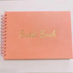 WEMATE ゲストブック 芳名帳 ゲストサインブック 100ページ ピンク