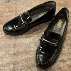 CALZADOS カルザドス ビット ローファー ファー付 エナメル 黒 24
