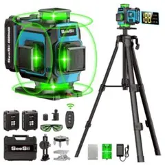 SeeSii 16ライン レーザー墨出し器 高精度 三脚付 バッテリー２個