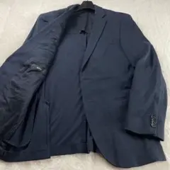 HUGO BOSS テーラードジャケット チェック ネイビー アンコン 48