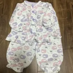キルト　パジャマ　100 ひつじ　紫