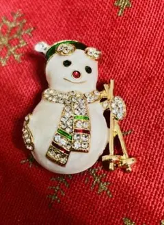 クリスマス★ブローチ③ 雪だるま