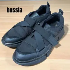bussola（ブソラ） 撥水加工ベルクロスニーカー （ブラックコンビ）38