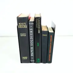 アンティーク　黒の洋書　5冊セット　まとめ売り　ディスプレイ　インテリア　古書