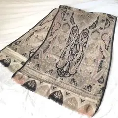 ETRO エトロ ペイズリー 柄 スカーフ ウール シルク 134cm×42㎝