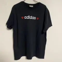 adidas アディダス ハートロゴ 半袖Tシャツ 黒 XL相当